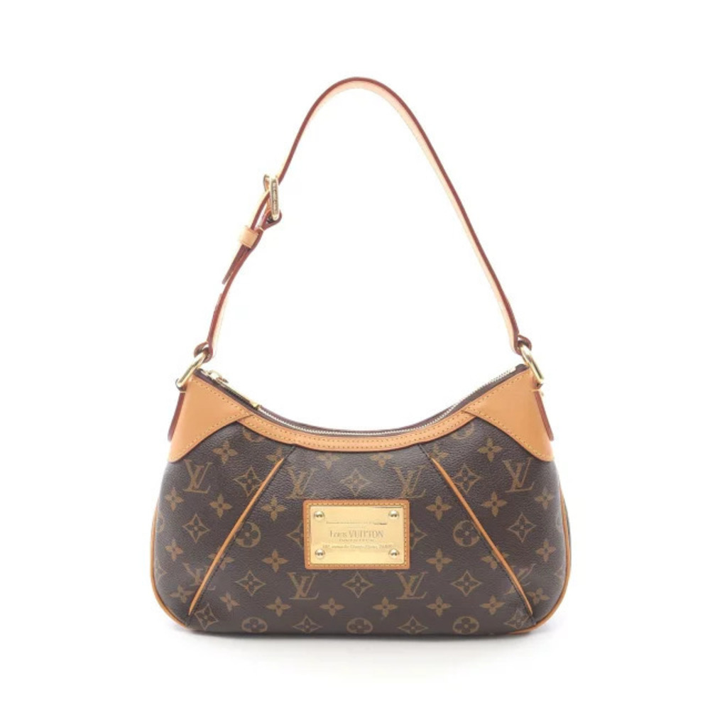 Louis Vuitton Thames Monogram Shoulder Bag Canvas Leather Brown